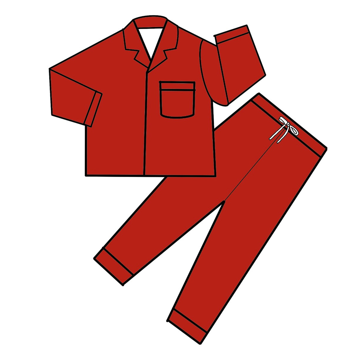 Red Button-down Set