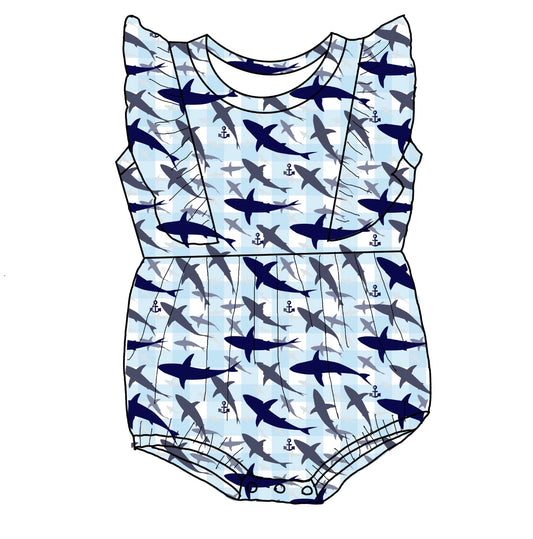 Shark Attack- Bubble romper