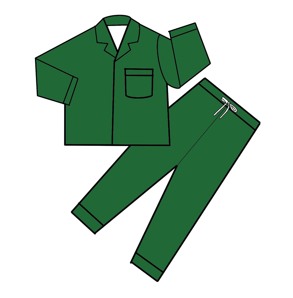Dark Green Button-down Set